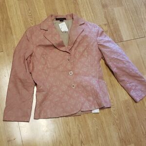 NWT Express pink/tan lined career blazer sz 0